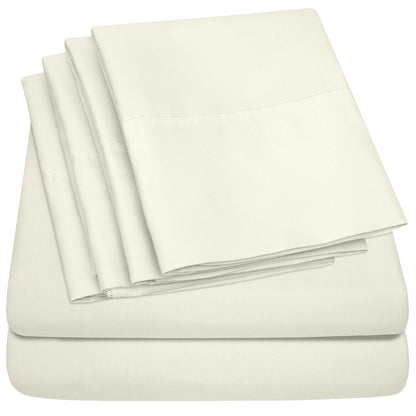 Set di lenzuola extra profonde da 24 tasche, 6 pezzi, serie 1500