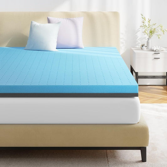 Topper in memory foam gel da 2 pollici, rinfrescante, anti-pressione, per il mal di schiena, CertiPUR