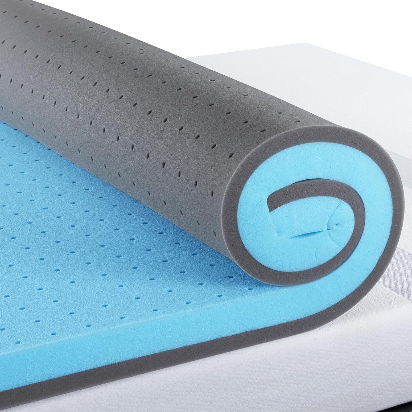 Materasso in memory foam King Gel da 2 pollici, rinfrescante, anti-pressione, per il mal di schiena, CertiPUR