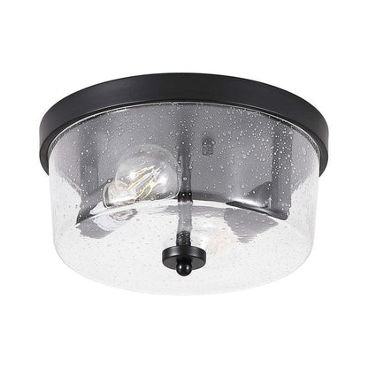 Plafoniera da soffitto a filo stile fattoria nera a 2 luci - Confezione da 2