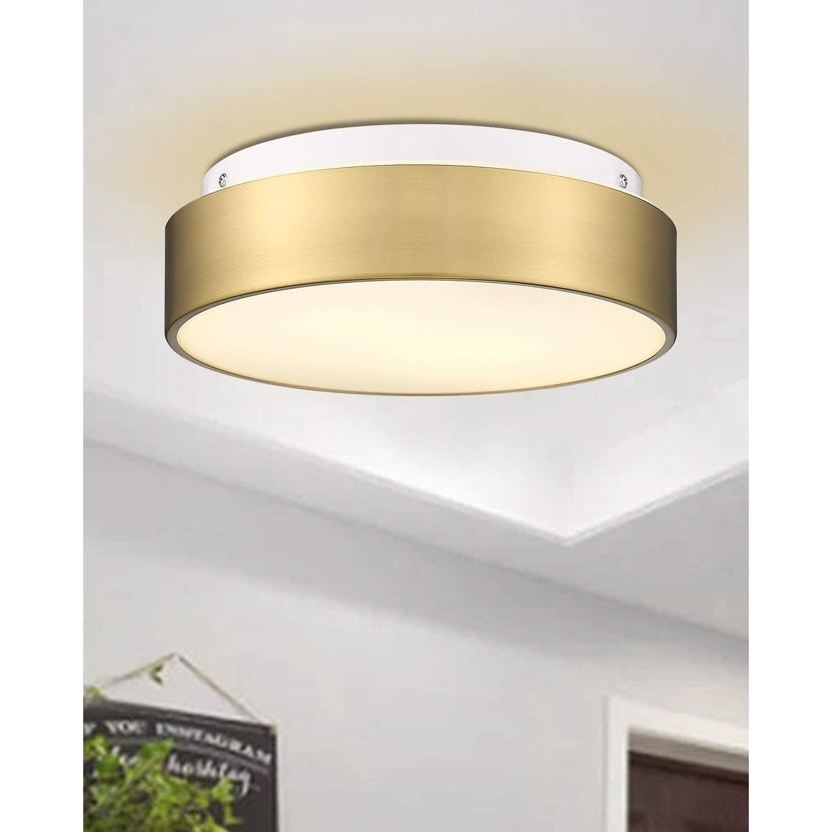 Plafoniera a filo a 2 luci con paralume in vetro smerigliato - 12,0 pollici LX 12,0 pollici WX 3,5 pollici H