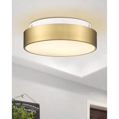 Plafoniera a filo a 2 luci con paralume in vetro smerigliato - 12,0 pollici LX 12,0 pollici WX 3,5 pollici H