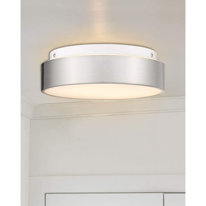Plafoniera a filo a 2 luci con paralume in vetro smerigliato - 12,0 pollici LX 12,0 pollici WX 3,5 pollici H