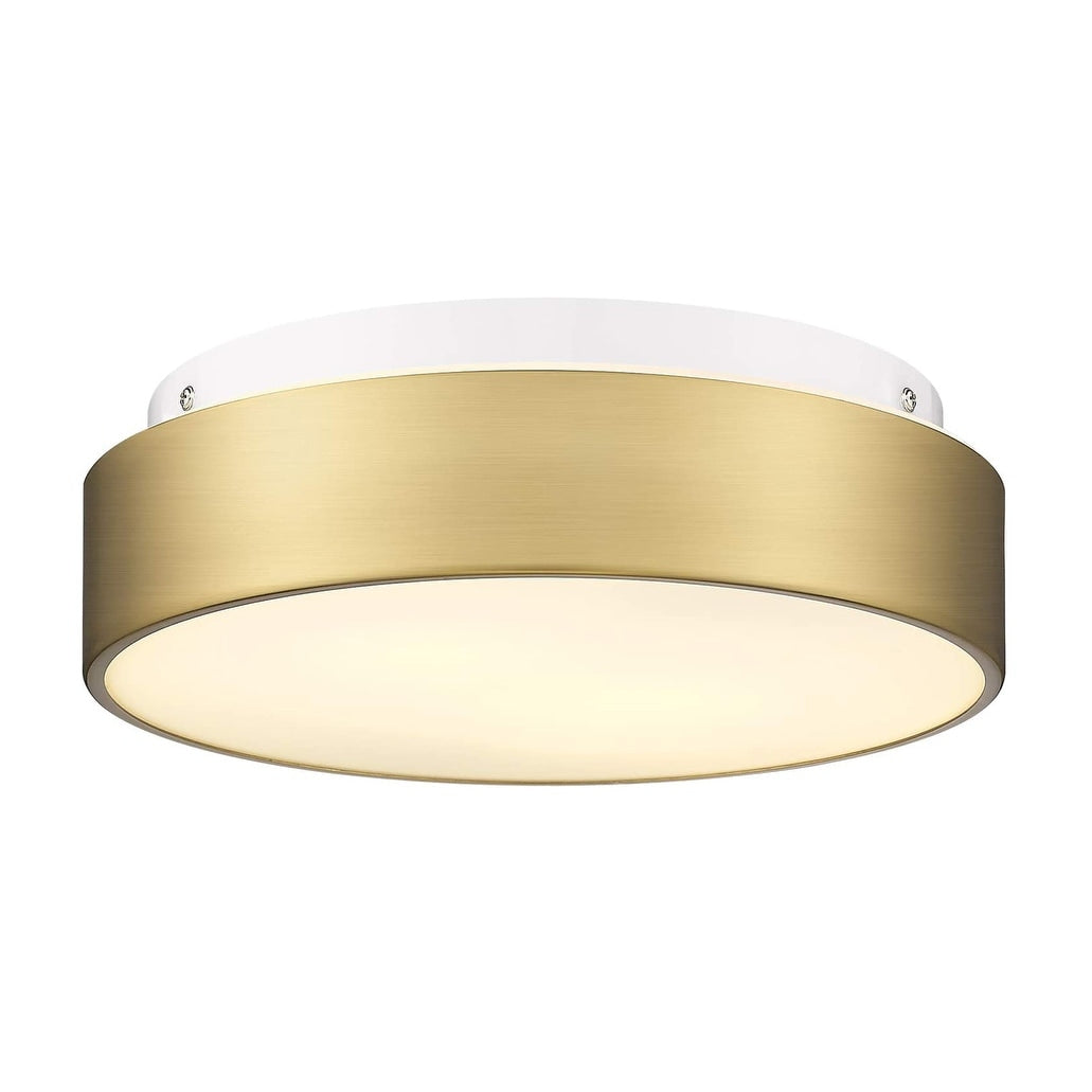 Plafoniera a filo a 2 luci con paralume in vetro smerigliato - 12,0 pollici LX 12,0 pollici WX 3,5 pollici H