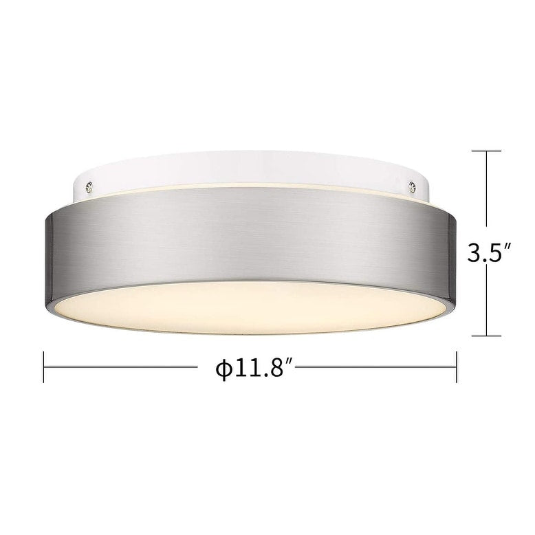 Plafoniera a filo a 2 luci con paralume in vetro smerigliato - 12,0 pollici LX 12,0 pollici WX 3,5 pollici H