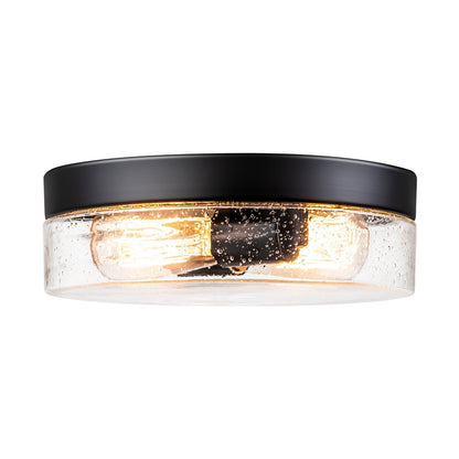 Lampada da soffitto a 2 luci moderna in stile fattoria, con cupola in vetro trasparente con semi/bolle