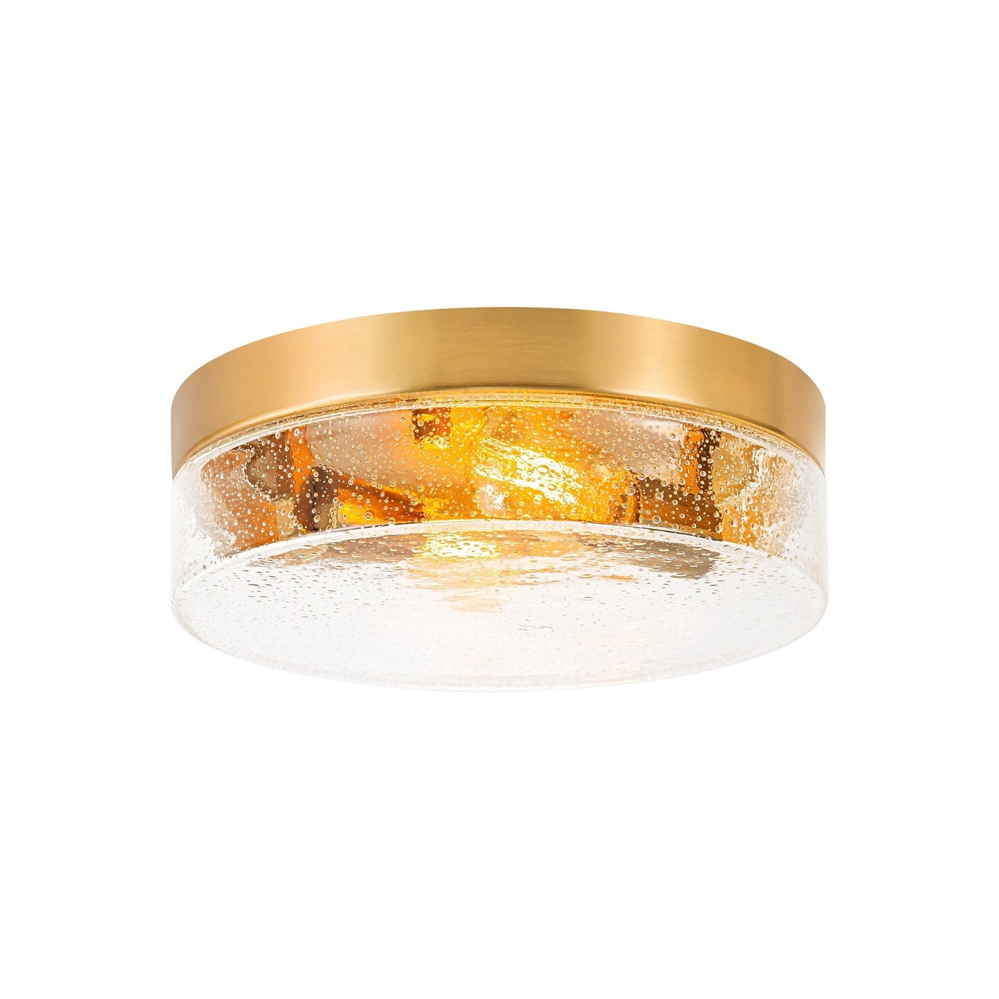 Lampada da soffitto a 2 luci moderna in stile fattoria, con cupola in vetro trasparente con semi/bolle