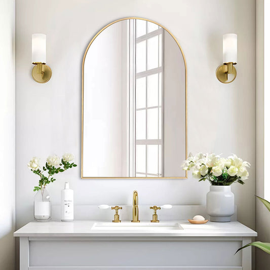 Specchio da parete in alluminio ad arco per bagno Specchi per il trucco