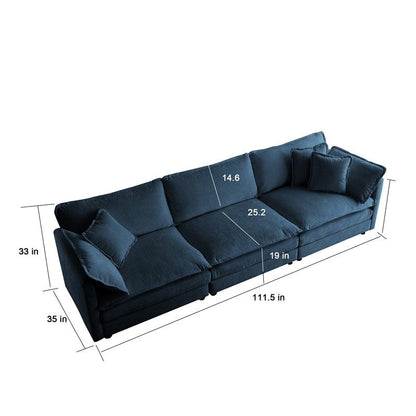 Set di 2 divani di grandi dimensioni con seduta extra profonda e imbottitura in ciniglia, divano a 3 posti + divano a due posti