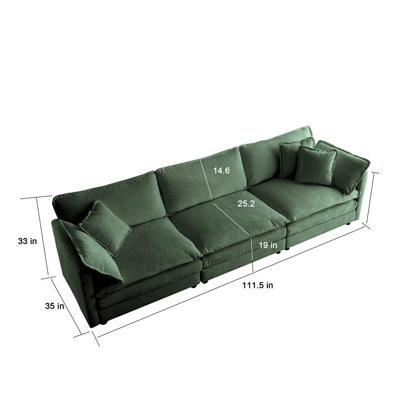 Set di 2 divani di grandi dimensioni con seduta extra profonda e imbottitura in ciniglia, divano a 3 posti + divano a due posti