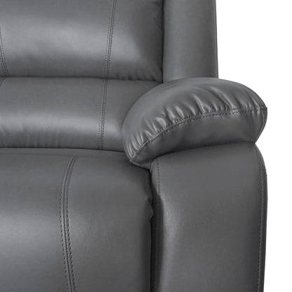 Set di divani da soggiorno reclinabili manuali classici in similpelle, 2 pezzi, con consolle e portabicchieri