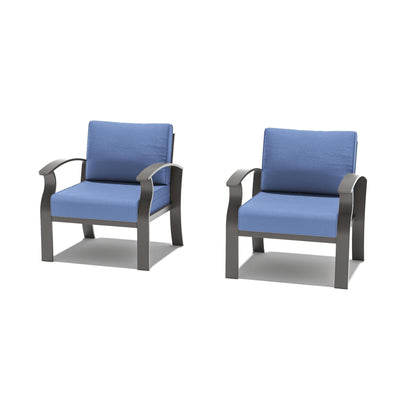 Divani e sedie da esterno in alluminio a 2 posti con cuscini blu navy