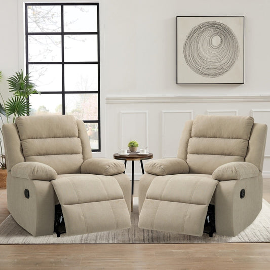 Set di 2 poltrone reclinabili manuali classiche e tradizionali