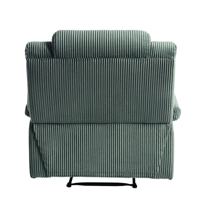 Set da 2 poltrone reclinabili manuali moderne in velluto a coste, poltrone reclinabili oversize con braccioli larghi