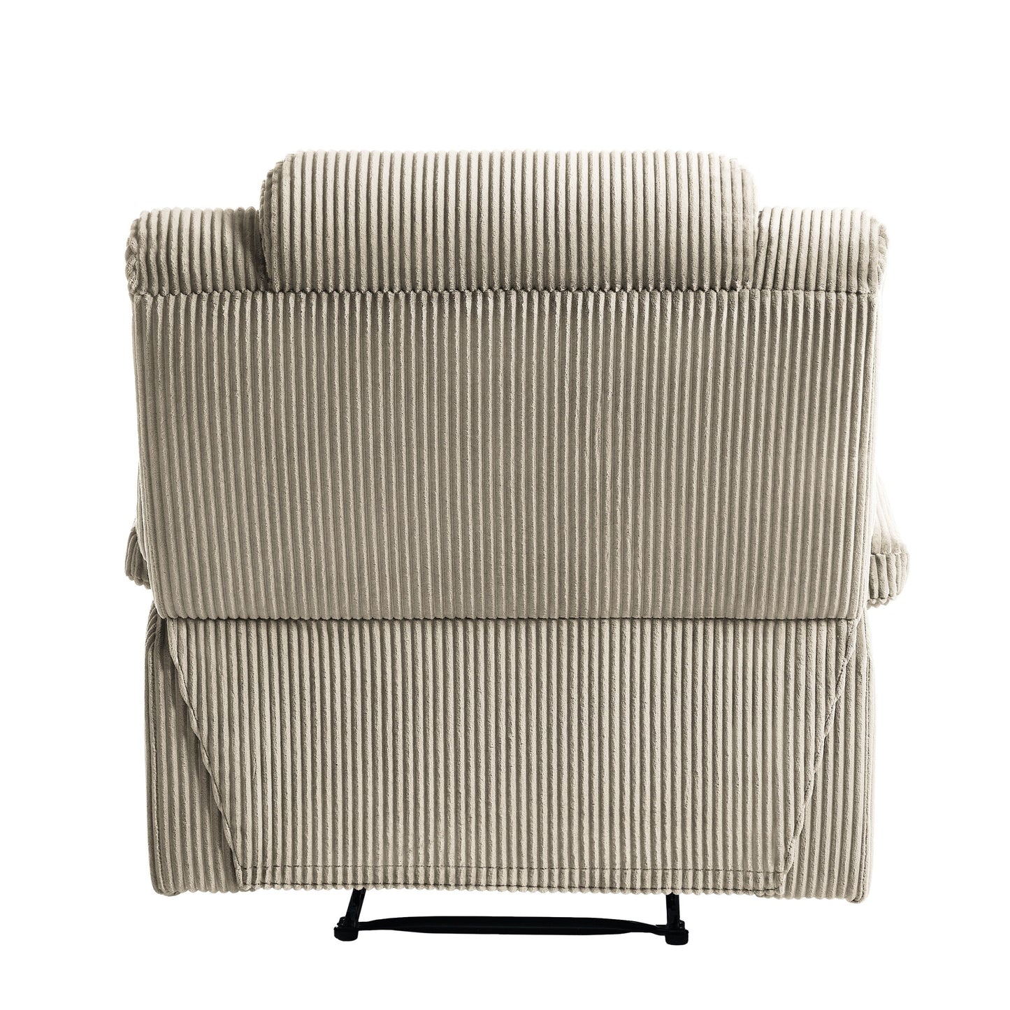 Set da 2 poltrone reclinabili manuali moderne in velluto a coste, poltrone reclinabili oversize con braccioli larghi