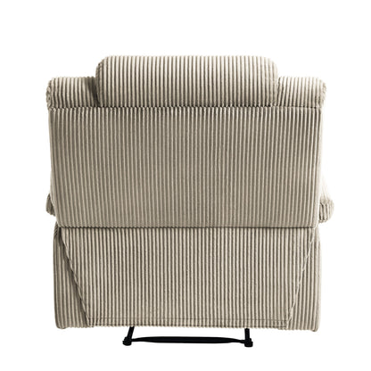 Set da 2 poltrone reclinabili manuali moderne in velluto a coste, poltrone reclinabili oversize con braccioli larghi