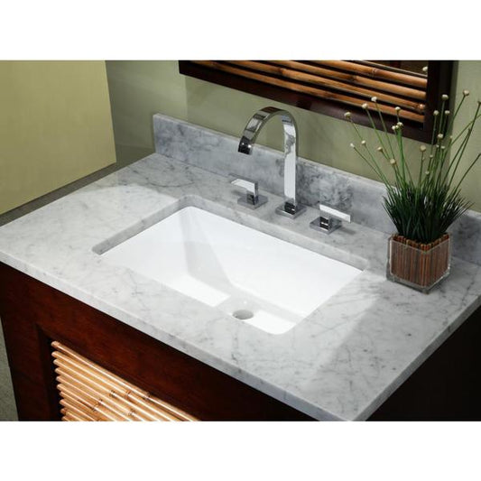 Lavandino da bagno sottotop in ceramica di porcellana di forma rettangolare in stile europeo da 20-3/4 pollici