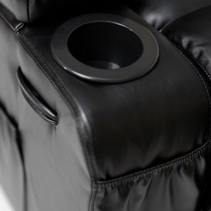 Poltrona reclinabile elettrica di grandi dimensioni da 21 W, massaggio vibrante a 8 punti e riscaldamento lombare, telecomando, tasche laterali, portabicchieri