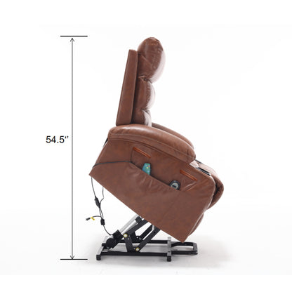 Poltrona reclinabile elettrica di grandi dimensioni da 21 W, massaggio vibrante a 8 punti e riscaldamento lombare, telecomando, tasche laterali, portabicchieri