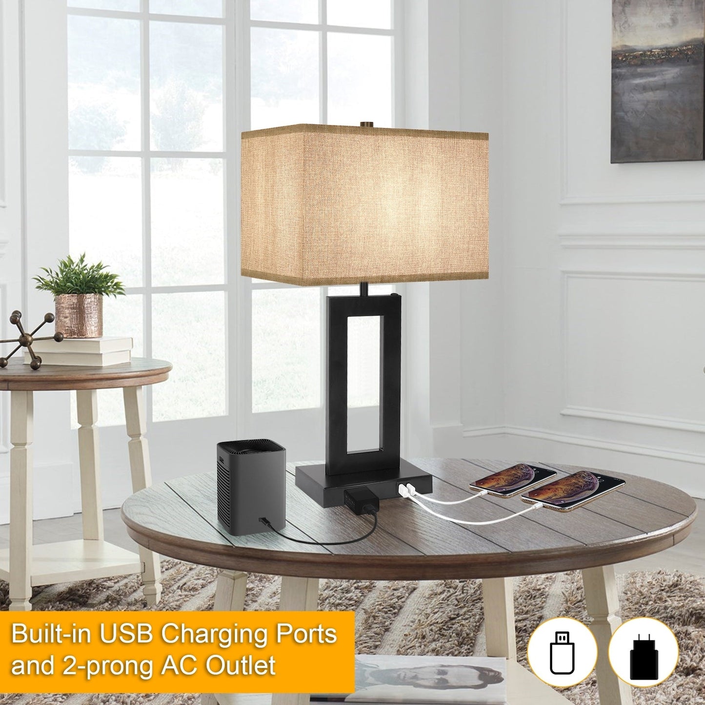Set di 22 lampade da tavolo USB grigie con controllo touch