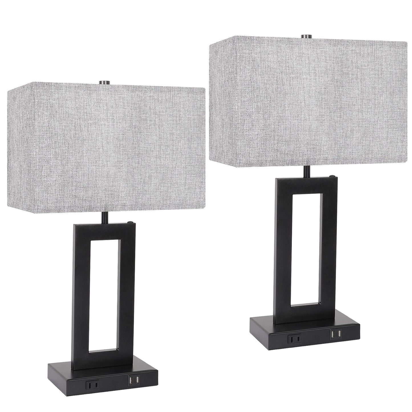 Set di 22 lampade da tavolo USB grigie con controllo touch