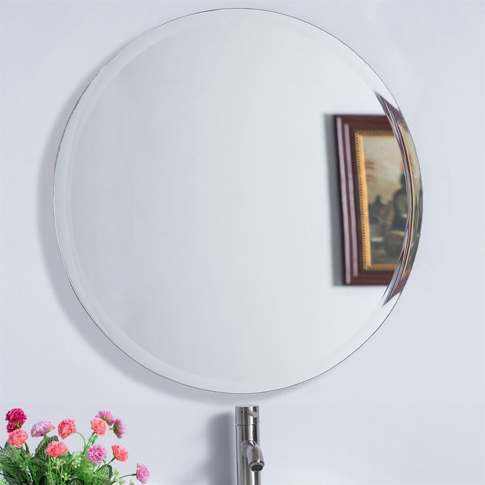 Specchio da bagno rotondo senza cornice da 22 pollici - Vetro specchiato - 22 pollici