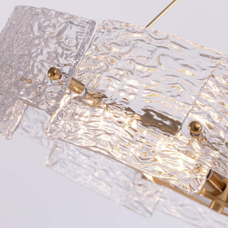 Lampadario moderno in cristallo dorato da 23,6 pollici, 6 luci, lampada a sospensione Glam Drum per isola cucina sala da pranzo