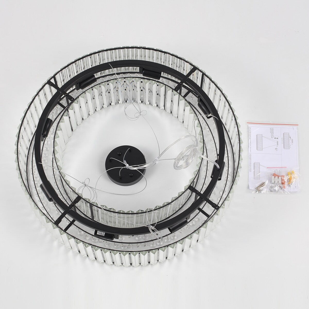 Lampadario da fattoria a 8 luci da 24,8 pollici, lampadario di cristallo, lampadario a tamburo per sala da pranzo, soggiorno, camera da letto, cucina