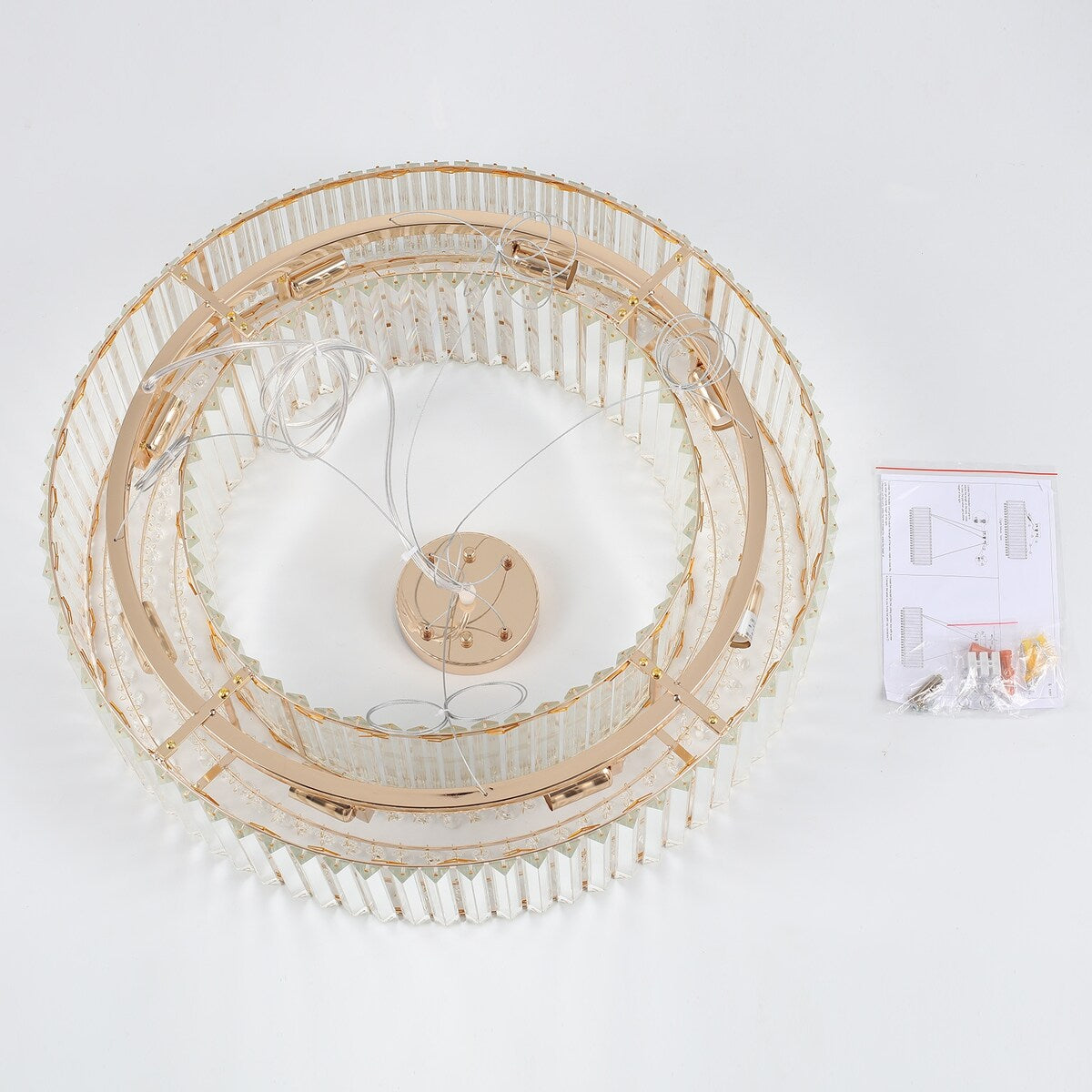 Lampadario da fattoria a 8 luci da 24,8 pollici, lampadario di cristallo, lampadario a tamburo per sala da pranzo, soggiorno, camera da letto, cucina