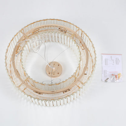 Lampadario da fattoria a 8 luci da 24,8 pollici, lampadario di cristallo, lampadario a tamburo per sala da pranzo, soggiorno, camera da letto, cucina