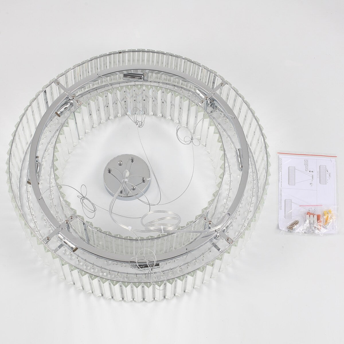 Lampadario da fattoria a 8 luci da 24,8 pollici, lampadario di cristallo, lampadario a tamburo per sala da pranzo, soggiorno, camera da letto, cucina