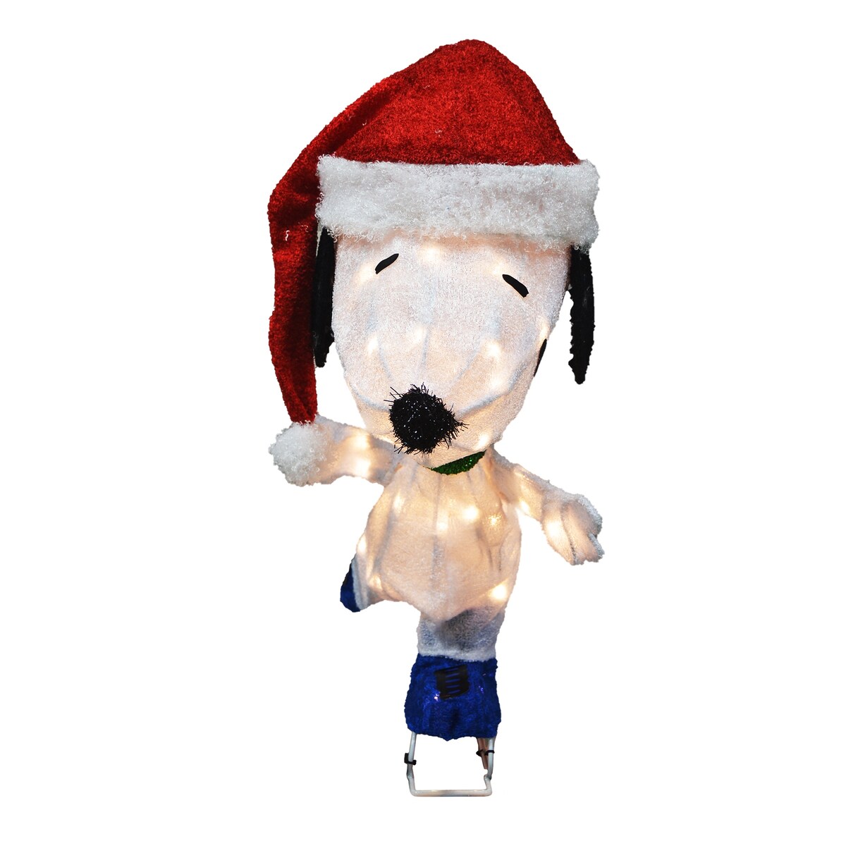24 decorazioni da giardino preilluminate a LED 3D Peanuts Snoopy pattinatore
