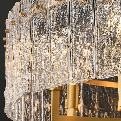 Lampadario moderno in cristallo dorato da 26 pollici, 6 luci, dimmerabile, per isola cucina con vetro smerigliato per sala da pranzo