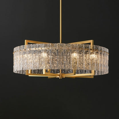 Lampadario moderno in cristallo dorato da 26 pollici, 6 luci, dimmerabile, per isola cucina con vetro smerigliato per sala da pranzo