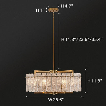 Lampadario moderno in cristallo dorato da 26 pollici, 6 luci, dimmerabile, per isola cucina con vetro smerigliato per sala da pranzo