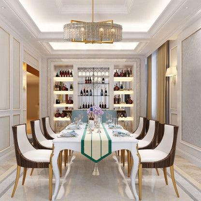 Lampadario moderno in cristallo dorato da 26 pollici, 6 luci, dimmerabile, per isola cucina con vetro smerigliato per sala da pranzo