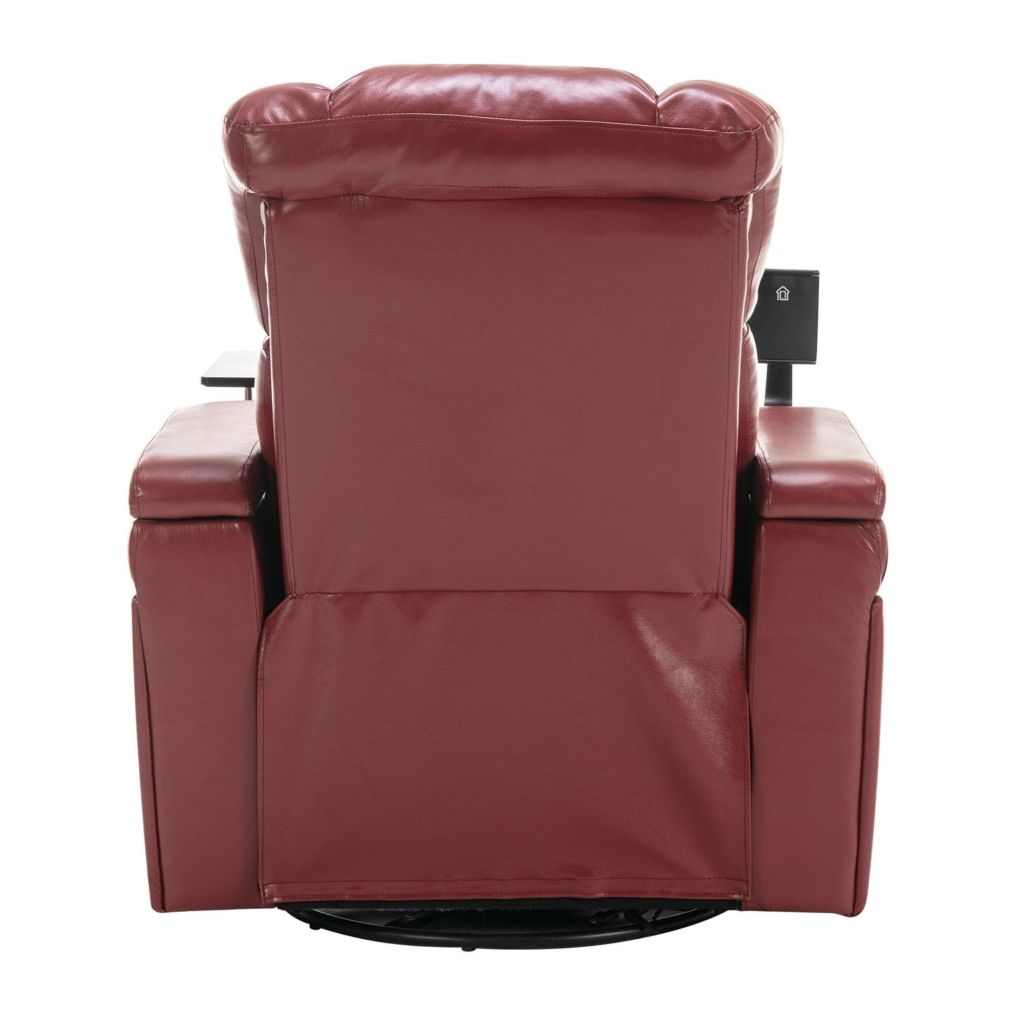 Poltrona reclinabile elettrica girevole a 270 gradi in pelle PU, con sedile singolo, per home theater, con comodo schienale e tavolino.