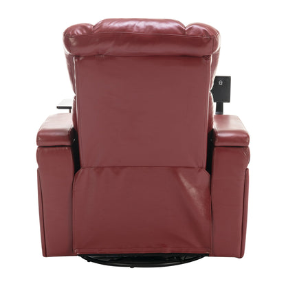 Poltrona reclinabile elettrica girevole a 270 gradi in pelle PU, con sedile singolo, per home theater, con comodo schienale e tavolino.