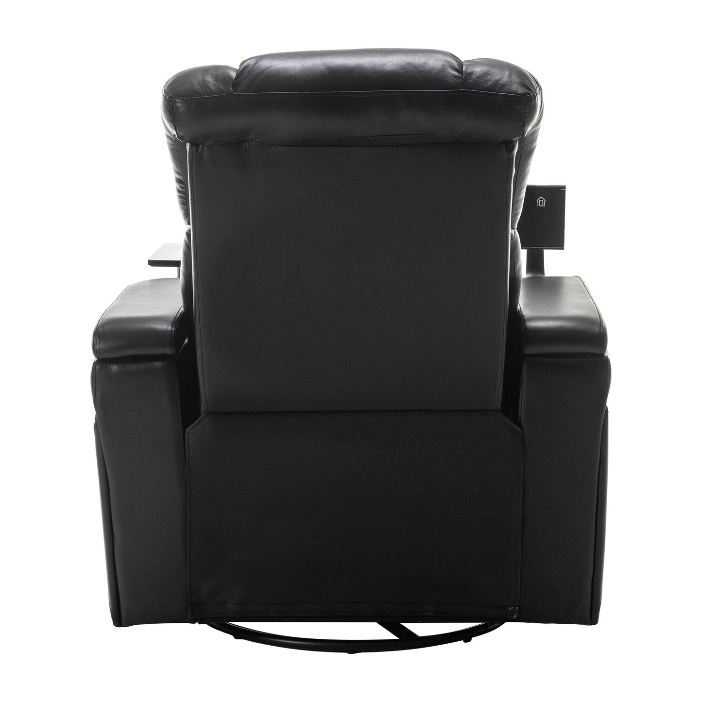 Poltrona reclinabile elettrica girevole a 270 gradi in pelle PU, con sedile singolo, per home theater, con comodo schienale e tavolino.
