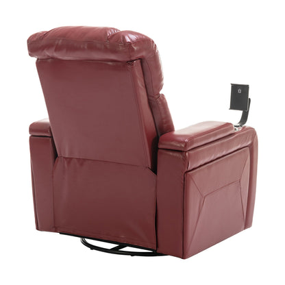 Poltrona reclinabile elettrica girevole a 270 gradi in pelle PU, con sedile singolo, per home theater, con comodo schienale e tavolino.