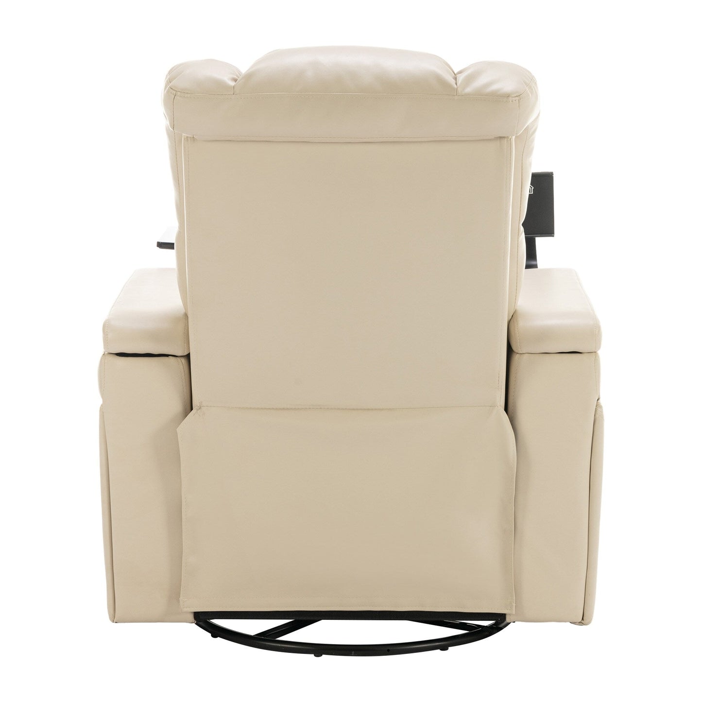Poltrona reclinabile elettrica girevole a 270 gradi in pelle PU, con sedile singolo, per home theater, con comodo schienale e tavolino.