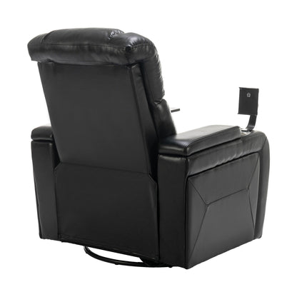 Poltrona reclinabile elettrica girevole a 270 gradi con sedile singolo, tavolino, porta telefono, porta bicchiere, porta USB