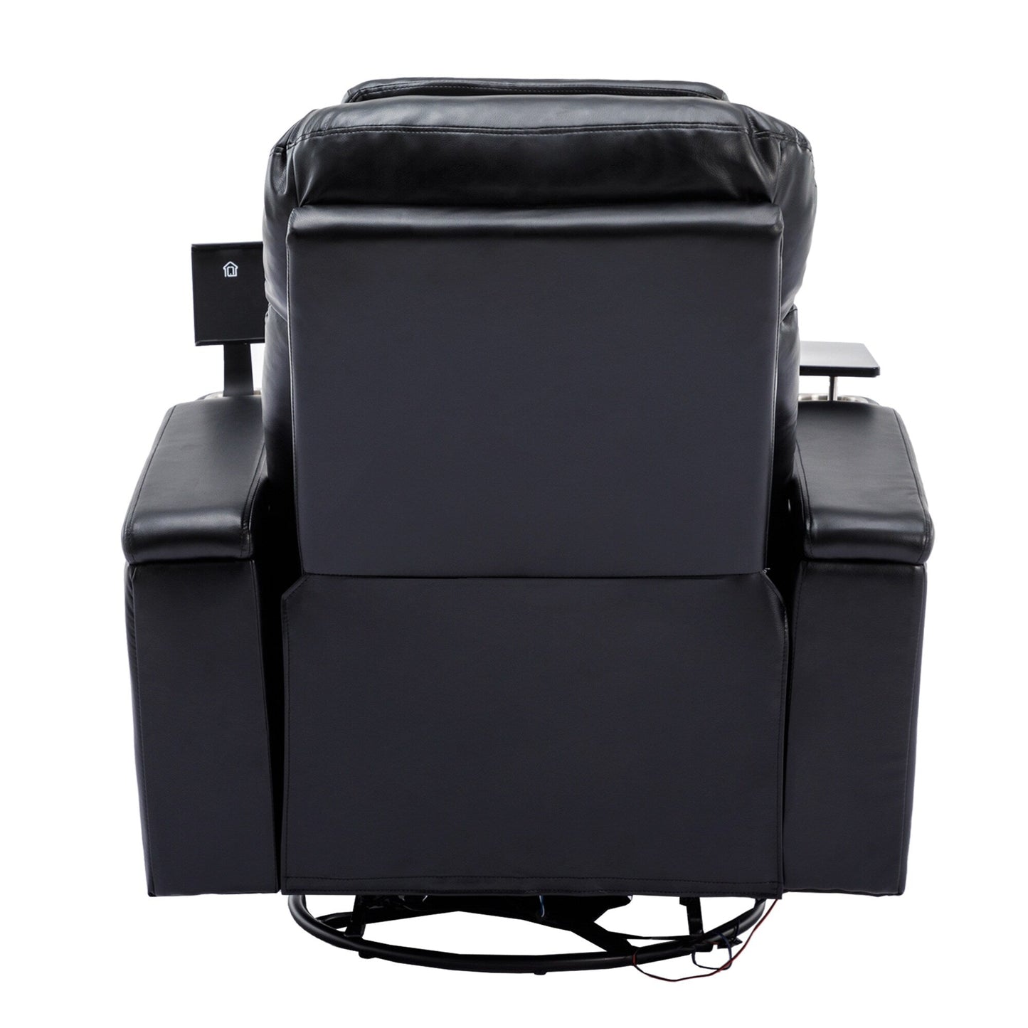 Poltrona reclinabile elettrica girevole a 270°, seduta per home theater con bracciolo nascosto e striscia luminosa a LED, portabicchieri