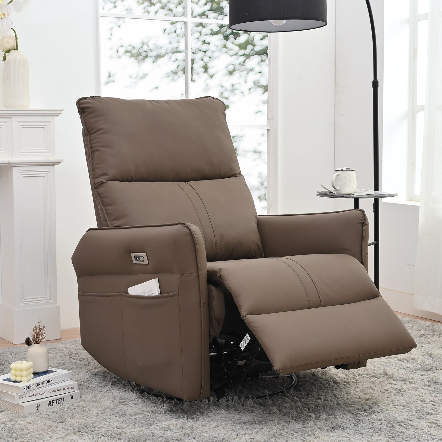 Poltrona reclinabile girevole elettricamente a 270°, divano reclinabile elettrico con porte USB