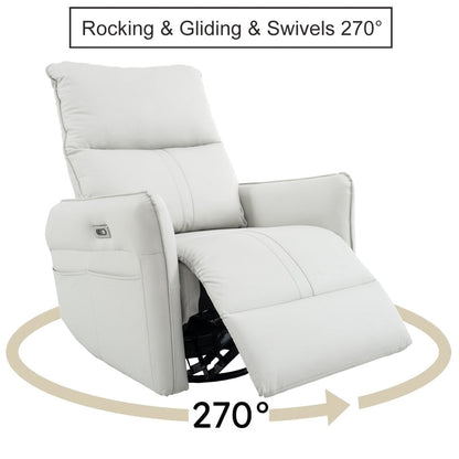 Poltrona reclinabile girevole elettricamente a 270°, divano reclinabile elettrico con porte USB