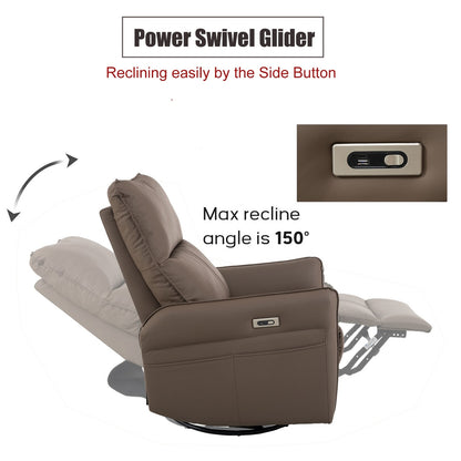 Poltrona reclinabile girevole elettricamente a 270°, divano reclinabile elettrico con porte USB