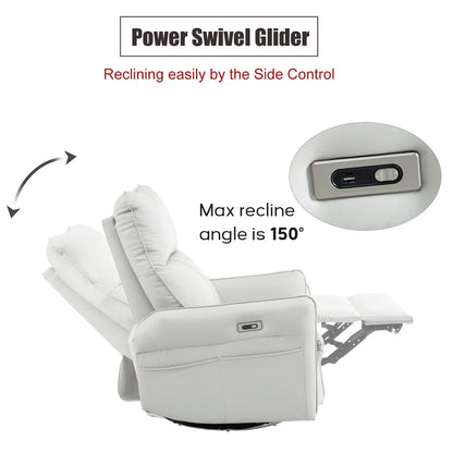 Poltrona reclinabile girevole elettricamente a 270°, divano reclinabile elettrico con porte USB
