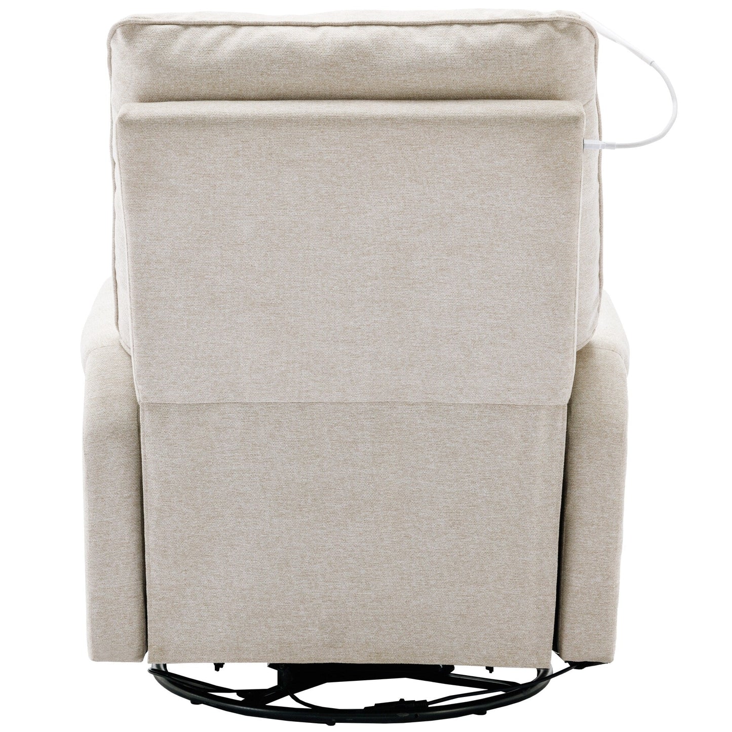 Poltrona reclinabile girevole a 270° con porte USB, lampada touch, tasca laterale portaoggetti e base basculante