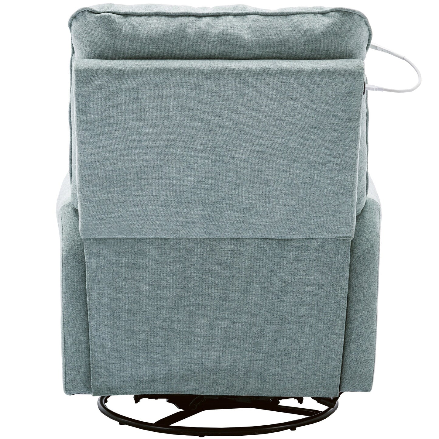 Poltrona reclinabile girevole a 270° con porte USB, lampada touch, tasca laterale portaoggetti e base basculante