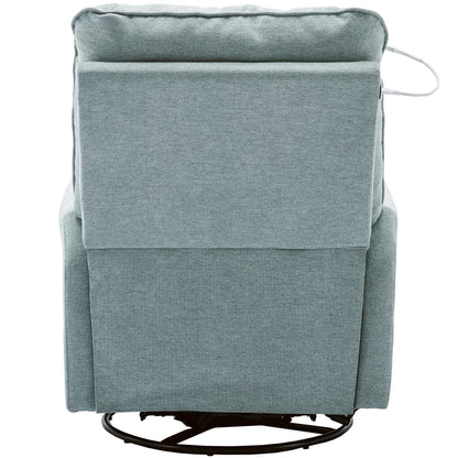 Poltrona reclinabile girevole a 270° con porte USB, lampada touch, tasca laterale portaoggetti e base basculante